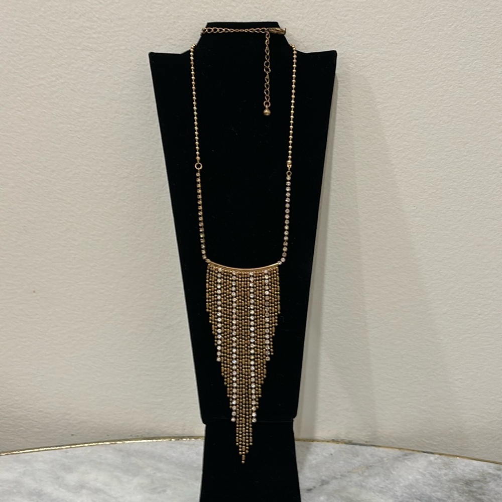 Faux gold and diamond necklace